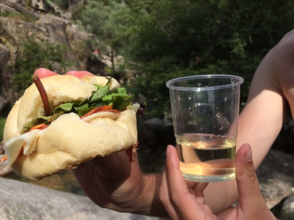 Poolside snack at Peneda Geres National Park